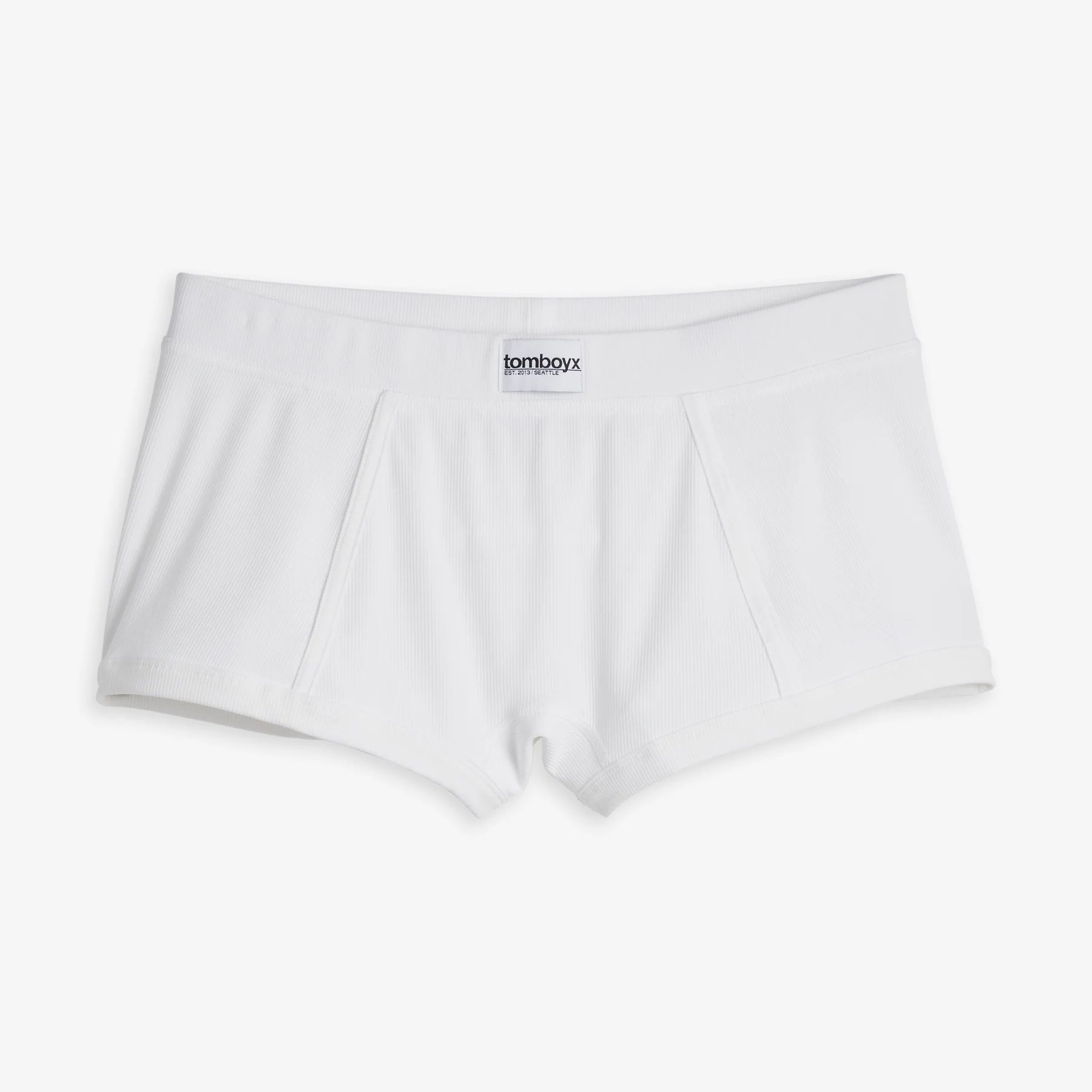 Bamboo Rib Boy Shorts - Bright White