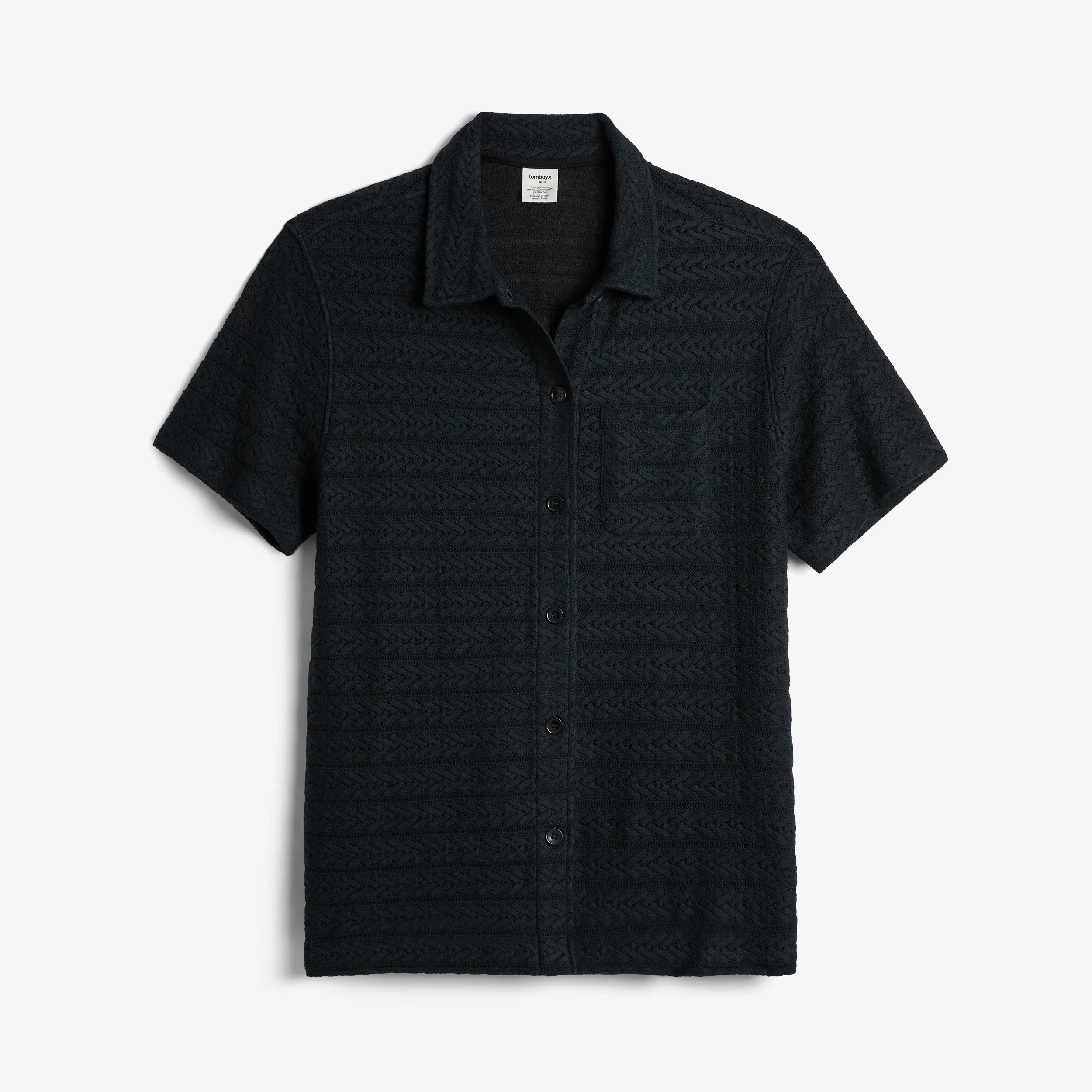 Crochet Cabana Shirt - Black