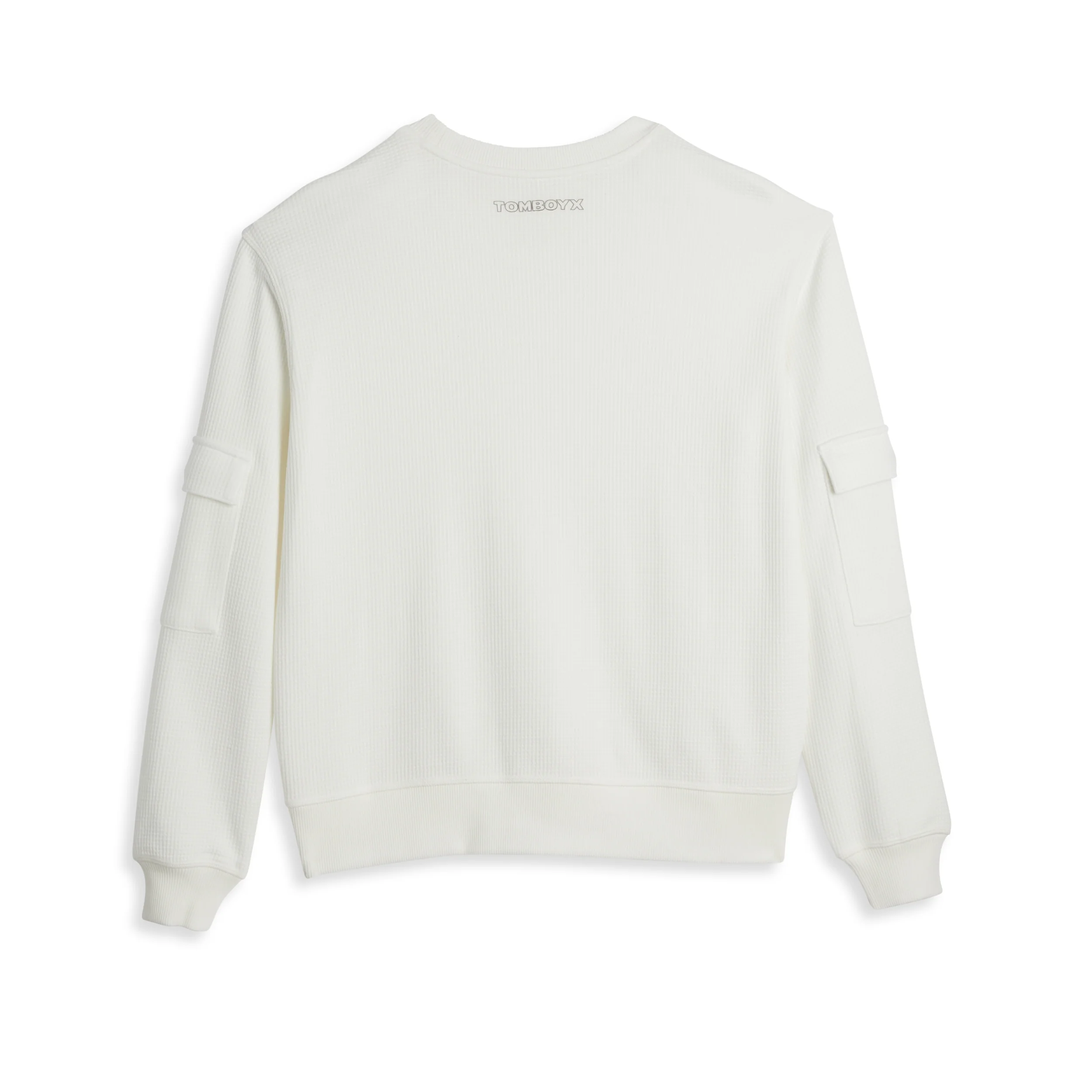 Modal Cloud Waffle Long Sleeve Cargo Crew - Natural - Image 3