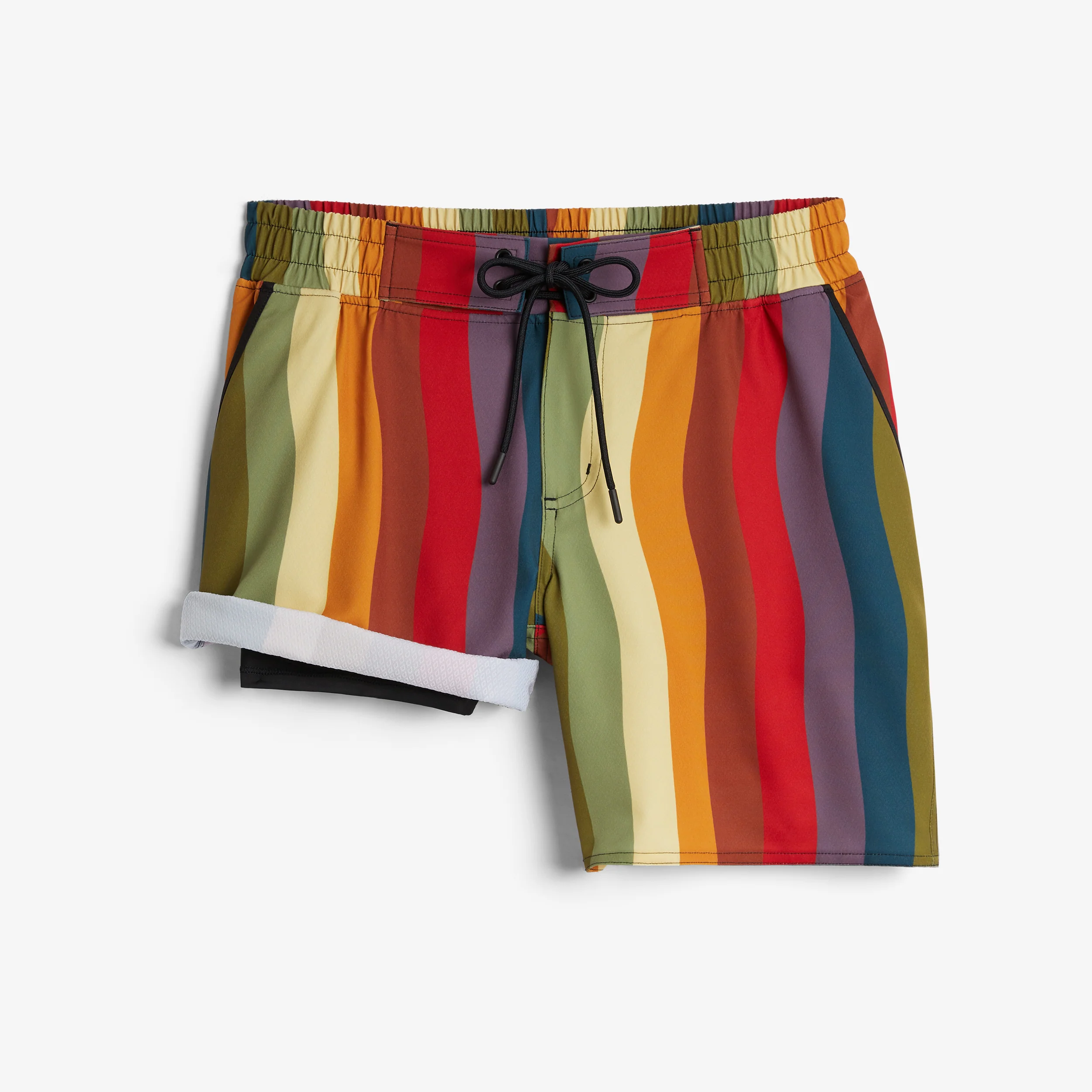 Swim 7" Heritage Board Shorts Light Weight - Rainbow Wave - Image 3