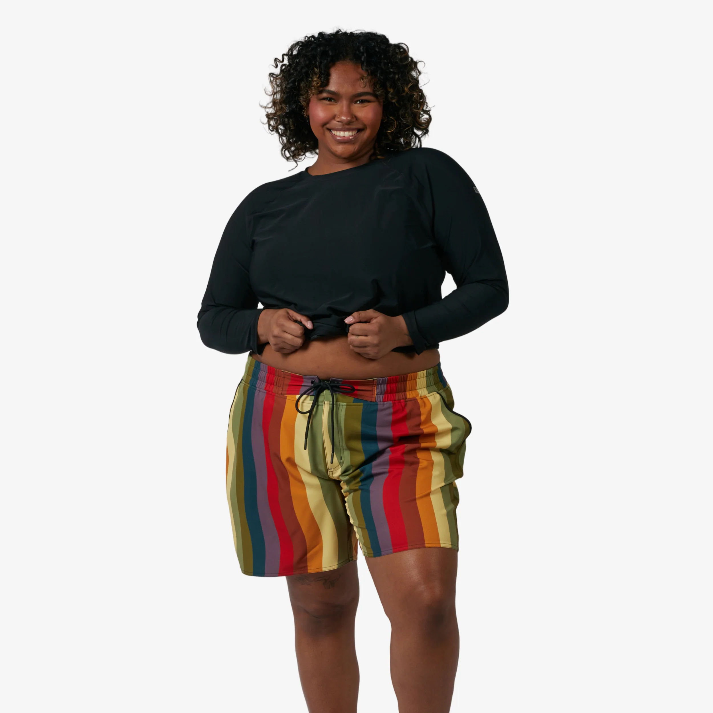 Swim 7" Heritage Board Shorts Light Weight - Rainbow Wave - Image 5